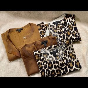 J. Crew 100% Merino Wool Jackie Cardigan/Shell Sets - Size Large, Bundle of 4pcs